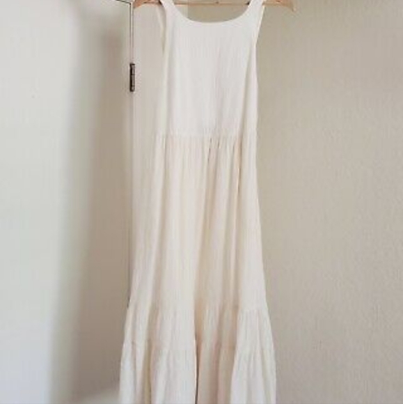 Zara Cream Maxi Midi Dress Flowy Rustic Boho BNWT - Picture 6 of 9